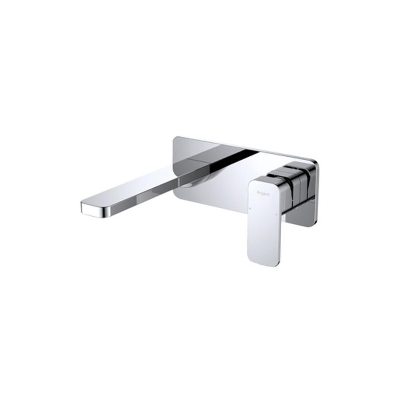 Argent Kubic Wall Mount Basin/Bath Mixer Finish Set Chrome