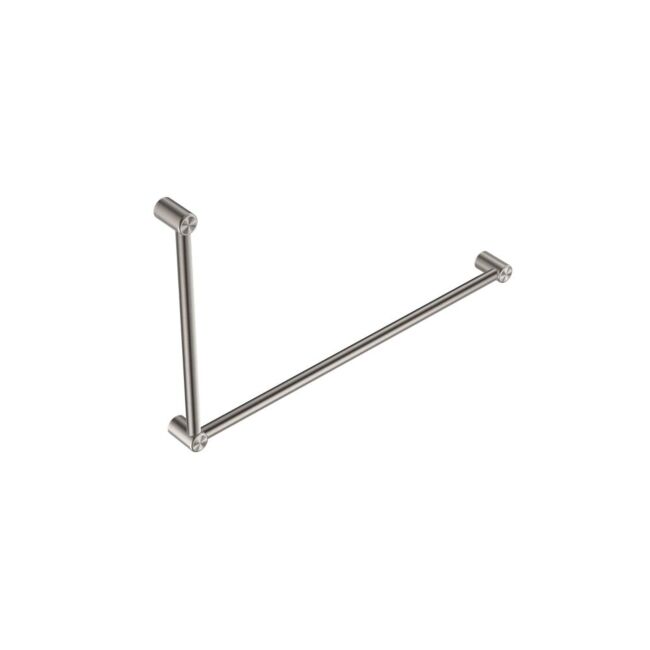 Mecca Care 32mm DDA Grab Rail Set 90 Degree 600x1000mm Brushed Nickel